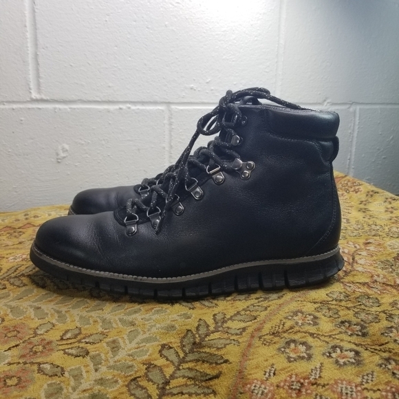 Cole Haan Zero Grande black leather water resistant hiking boots main image 4